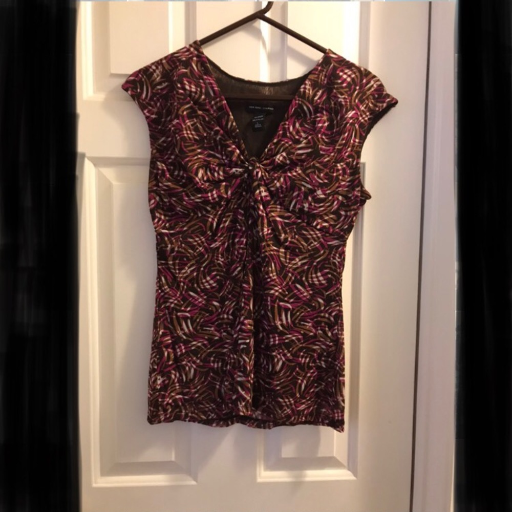 3/$15 New York and co mesh tank top brown and pink